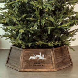 Shatchi 31.5Inch Christmas Tree Skirt Foldable Wooden Box Tree Stand Base Cover Tree For Tree Decorations - thumbnail 7