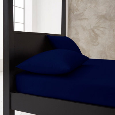 Gc Gaveno Cavailia Premium Super Soft Percale Fitted Sheet Super King Navy