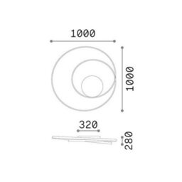 Ideal Lux Luminosa Oz Integrated Led Semi Flush Ceiling Light Brass 8300Lm 3000K - thumbnail 2