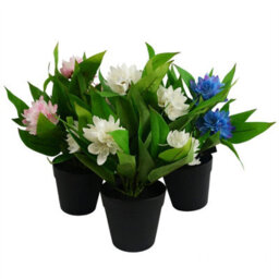 Leaf 3X 18Cm Artificial Freesia Plants Pink, White, Blue Flowering - thumbnail 1