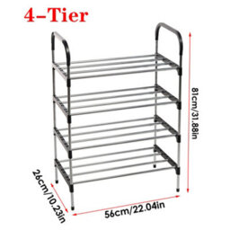 Living And Home 4 Tiers Shoe Rack Shoe Storage Organizer Space Saving Storage Shelf - thumbnail 8