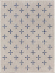 Livabliss Tuareg-Global Ivory Blue Graphic In- & Outdoor Rug 200 X 275 Cm Easy Care, Non Shedding - thumbnail 1