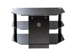 Alphason Essentials Tv-Stand With 3 Shelves Black Glass, 800mm - thumbnail 3