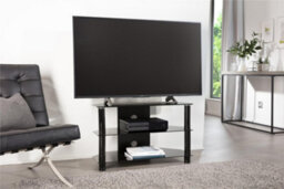 Alphason Essentials Tv-Stand With 3 Shelves Black Glass, 800mm - thumbnail 4