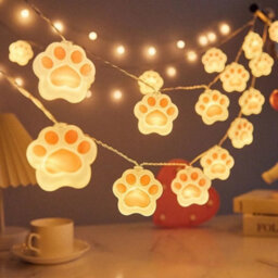 6M 40 Led Cat Paw String Lights Usb Battery Garden Bedroom Decor - thumbnail 4
