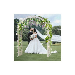 2 Pack 2X7Ft Artificial Wisteria Garland Artificial Flower Silk Ivy Hanging Plant Wall Decoration Garden Decoration (White) - thumbnail 4