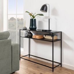 Furniture To Go Newcastle Console Table With Open Shelf In Matt Black - thumbnail 6