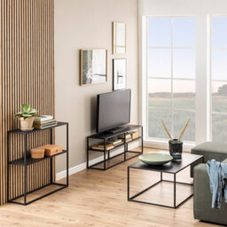 Furniture To Go Newcastle Console Table With Open Shelf In Matt Black - thumbnail 5