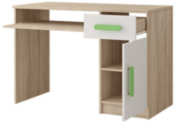Arte Vibrant Oak Sonoma And White Computer Desk H760mm W1100mm D500mm - Lime Handles For Energetic Study Spaces - thumbnail 2
