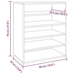 Berkfield Shoe Cabinet Grey Sonoma 60X35X70 Cm Engineered Wood - thumbnail 9