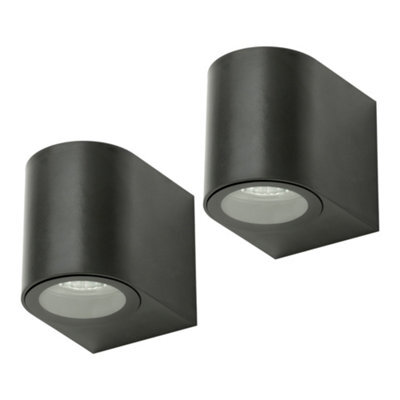 Litecraft Pack Of 2 Wye Black Outdoor Wall Lights - image 1