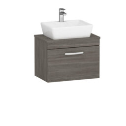 Royal Bathrooms Turin 600mm Grey Elm 1-Drawer Wall Hung Unit & 370mm Square Countertop Basin - thumbnail 4