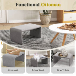 Gainoom Accent Chair With Ottoman Upholstered Velvet Single Sofa Chair Armchair - thumbnail 8