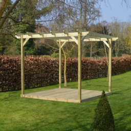 Rutland County Garden Furniture Garden Pergola And Decking Kit - Wood - L360 X W360 X H270 Cm - Light Green - thumbnail 3