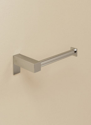 Cosmic Toilet Roll Holder, Silver Gloss, Wall-Mounted, 8 Cm. Collection Metric - image 1