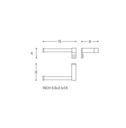 Cosmic Toilet Roll Holder, Silver Gloss, Wall-Mounted, 8 Cm. Collection Metric - thumbnail 4