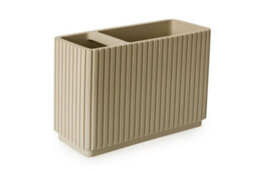 Textured 4 Pcs Dish, Toothbrush , Dispenser Toilet Brush Holder Set - Almond - thumbnail 3