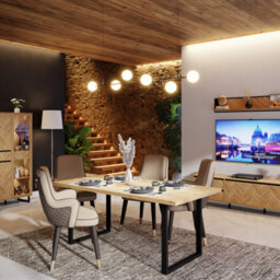 Furniture To Go Nikomedes Dining Table In Bartex Oak - thumbnail 4