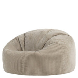 Icon Kingston Xl Jumbo Cord Classic Dome Bean Bag And Footstool, Stone - thumbnail 4