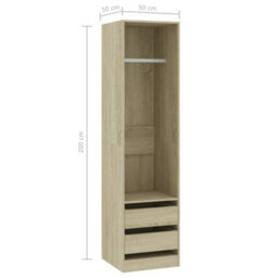 Walplus Wardrobe With Drawers Sonoma Oak 50X50X200 Cm Engineered Wood - thumbnail 6