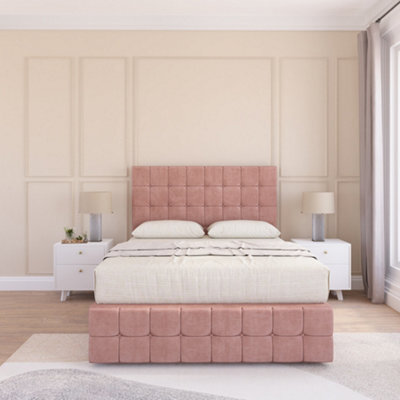 Sloomy Berlin Divan Bed Set With 2 Drawers Footend - Plush Velvet - image 1