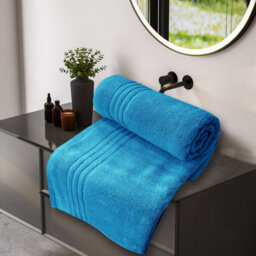 Casabella Towels 3 Pack Bath Sheets Large Bath Towel 80X140 Cm 100% Zero-Twist Cotton Highly Absorbent Towels Teal - thumbnail 6