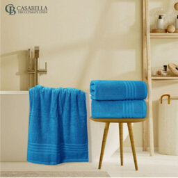 Casabella Towels 3 Pack Bath Sheets Large Bath Towel 80X140 Cm 100% Zero-Twist Cotton Highly Absorbent Towels Teal - thumbnail 8