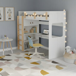 Nöa & Nani Noa & Nani High Sleeper Cabin Bed With Built In Desk And Storage In White Nells - thumbnail 3