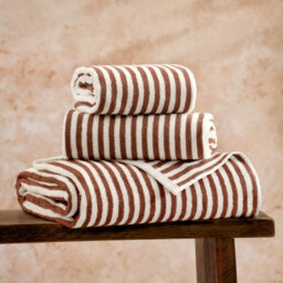 Yard Hebden Striped 100% Cotton Hand Towel, Pecan, 50 X 100Cm - thumbnail 4