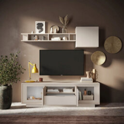 FurniComp LTD Furnicomp Berlin 2 Door 1 Drawer 180Cm Cashmere Tv Stand - thumbnail 5
