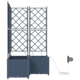 Berkfield Garden Planters Grey 80 X 80 X 142 Cm Steel - thumbnail 5