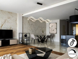 Luminosa Lighting Luminosa Olas Bar Pendant Ceiling Light Black Led 2700-5000K Remote Control - Uk Stock - thumbnail 2