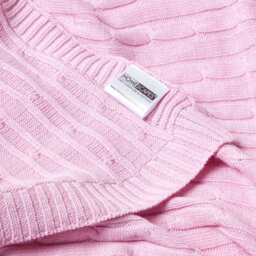 Homescapes Cotton Cable Knit Pastel Pink Throw, 130 X 170 Cm - thumbnail 9