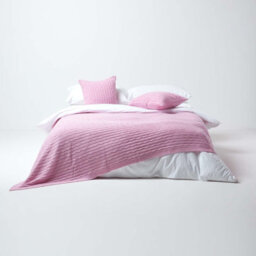 Homescapes Cotton Cable Knit Pastel Pink Throw, 130 X 170 Cm - thumbnail 4