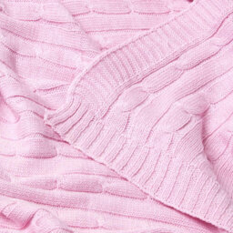 Homescapes Cotton Cable Knit Pastel Pink Throw, 130 X 170 Cm - thumbnail 6