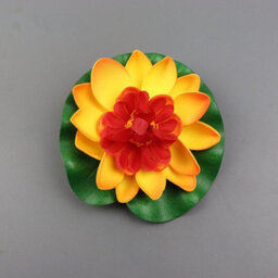 6 Pcs Golden Years Artificial Lotus Flower Floating Water Fake Plant For Pool Pond Garden Decor - thumbnail 1
