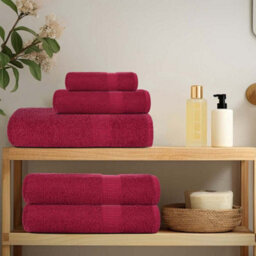 Berkfield 8 Piece Towel Set Bordeaux 360 Gsm 100% Cotton - thumbnail 3