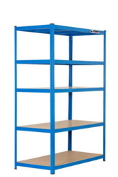 Rhino Racking 180 X 120 X 60Cm - Blue - 5 Tier Boltless Heavy Duty Garage Shelving Unit - 1000Kg Load Weight - thumbnail 1