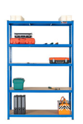Rhino Racking 180 X 120 X 60Cm - Blue - 5 Tier Boltless Heavy Duty Garage Shelving Unit - 1000Kg Load Weight - thumbnail 4
