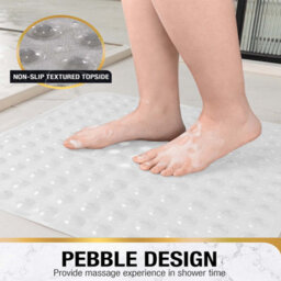 Ameha White Shower Mat Non Slip Anti Mould - 53X53Cm Square Rubber Bath Mat For Inside Shower With Strong Suction Cups Grip - thumbnail 7