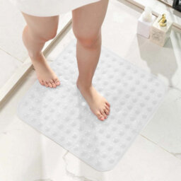 Ameha White Shower Mat Non Slip Anti Mould - 53X53Cm Square Rubber Bath Mat For Inside Shower With Strong Suction Cups Grip - thumbnail 9