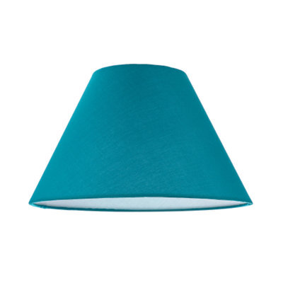 Happy Homewares 10 Inch Vivid Teal Cotton Coolie Shade For Table Lamp Or Pendant - image 1