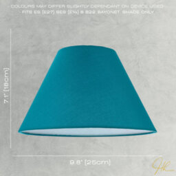 Happy Homewares 10 Inch Vivid Teal Cotton Coolie Shade For Table Lamp Or Pendant - thumbnail 5