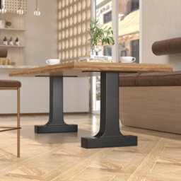 Garden Sanctuary 2Pcs Sleek Black Metal Furniture Legs For Table & Desk H 40Cm - thumbnail 2