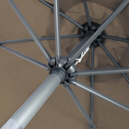 Sundaze 2.7M Taupe Garden Parasol Umbrella Sun Shade Canopy With Hand Crank Tilt Function - thumbnail 6
