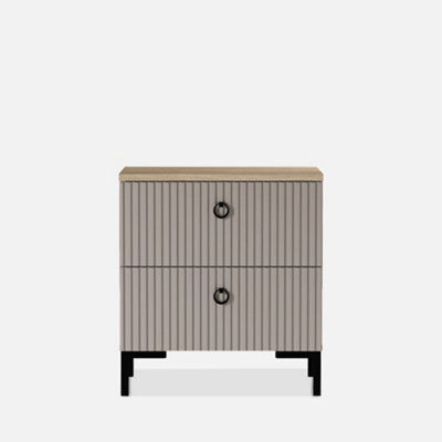 Heze Furniture Bella 2 Drawers Modern Loft Style Bedside Cabinet - image 1