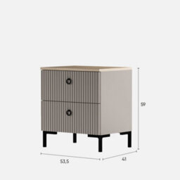 Heze Furniture Bella 2 Drawers Modern Loft Style Bedside Cabinet - thumbnail 4