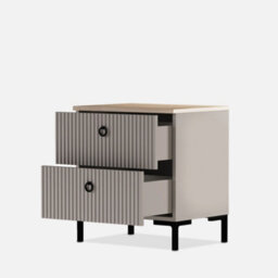 Heze Furniture Bella 2 Drawers Modern Loft Style Bedside Cabinet - thumbnail 3