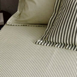 Yard Hebden Striped 100% Cotton Fitted Sheet, Black, Single - thumbnail 2
