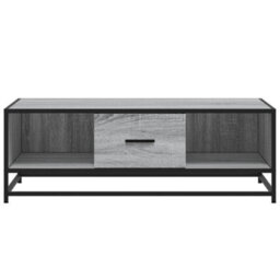 Walplus Coffee Table Grey Sonoma 100X57X35 Cm Engineered Wood And Metal - thumbnail 5